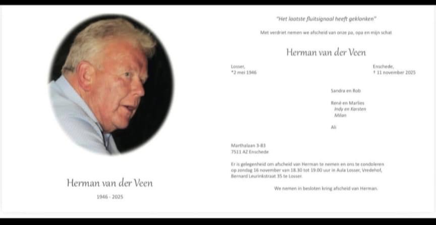 Herman van der Veen overleden